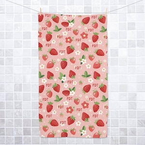 Subtle F*ck Trump Hand Towel, Summer Strawberry Kitchen Towel, Anti Trump Tea Towel, Political Decor, FDT 4687, Democrat Friend Gift D2HM07