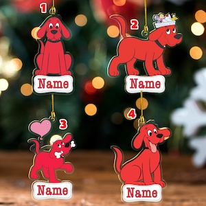 Clifford The Big Red Dog Ornament/Personalized Clifford Dog Ornament/Clifford Dog Party Ornament/Clifford Dog Ornament CZLM02