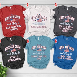 Custom 4th of July Most Likely To Shirts, Red White Blue Crew Matching Independence Day T-shirt NHRA02 bild 9