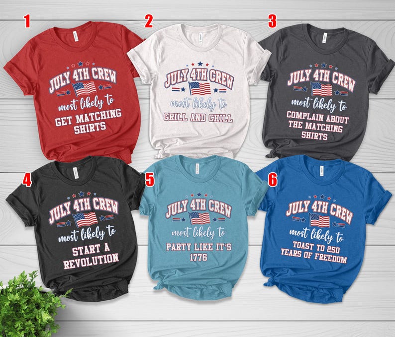 Custom 4th of July Most Likely To Shirts, Red White Blue Crew Matching Independence Day T-shirt NHRA02 bild 9
