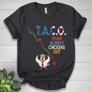 Let&#39;s Go TACO Shirt, Trump Always Chickens Out Tee, Anti MAGA Parody Shirt, Political Humor Shirt, Funny Trump Gift Taco Trump Tshirt BZGF05