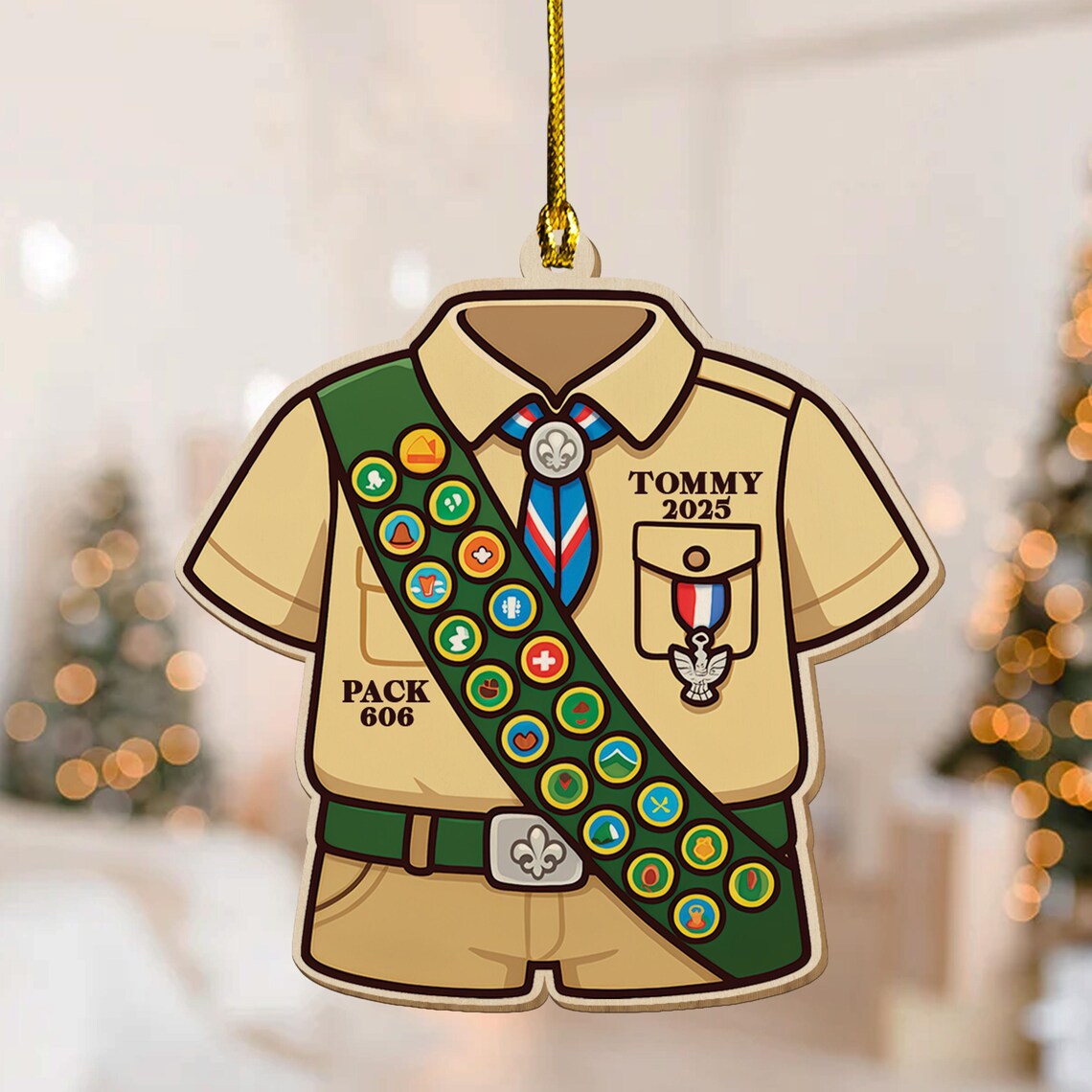 Personalized Boy Scout of America Uniform Christmas Ornament, Custom ...