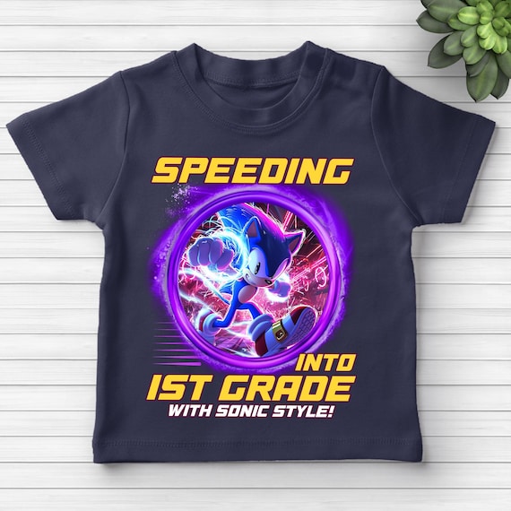 Sonic Grade Shirt for Boys, Back to School Shirt, Cartoon Shirt, Gift for First Grader, Unique Sonic Shirt, 1st Grade Shirt