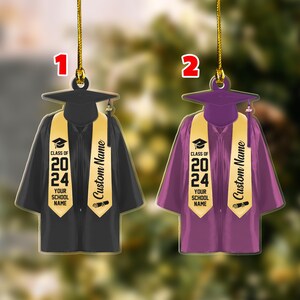Personalized Graduation Ornament, Custom Name School Graduation Ornament Gift, 2024 College Graduation Gown Ornament, Grad Gift NFWU16