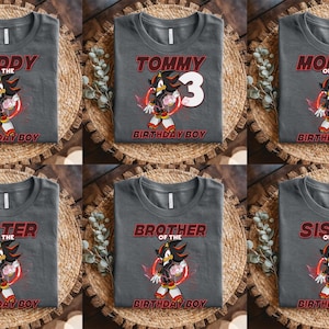 Custom Sonic the Hedgehog Birthday Shirt, Personalized for Boys Girls and Family, Sonic Party Shirt,Kid Party Tee,Family Birthday Tee D2G214