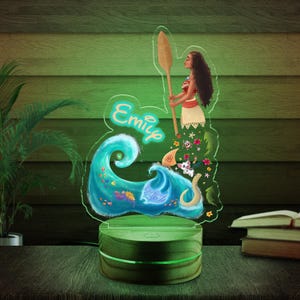 Personalized Moana Nightlight,How Far I&#39;ll Go, Disney Custom Bedside Lamp,Great Gift Kids Birthday,Nursery Room Decor, Gift for Her JCJQ38