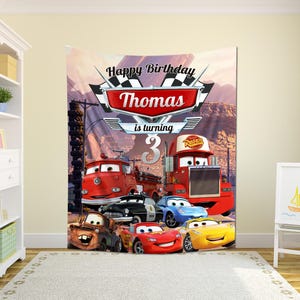 Cars Birthday Backdrop,Cars Birthday Banner,Cars Birthday Decorate,Cars Birthday Party,Cars Party Decoration Custom Name Car Birthday D2FQ03