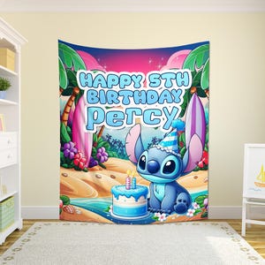 Stitch Banner, Birthday Banner, Stitch Party Birthday, Stitch Birthday Sign, Lilo and Stitch Party Backdrop, Lilo Stitch Banner C1FD05
