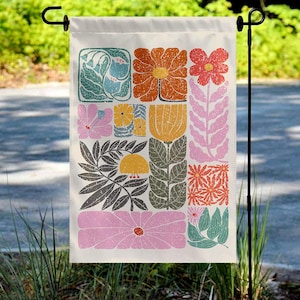 Flower Market Garden Flag, Botanical Matisse Yard Decor, Boho Spring House Banner with Flower Aesthetic, Gardener Gift C1EO23