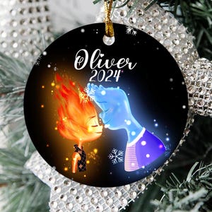 Disney Elemental Ember And Wade Ornament, Elemental Ornament, Disney Elemental, Disney Family Ornament, Disneyworld Ornament D1KH30