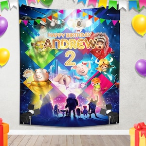 Sing 2 Birthday Party Banner, Personalized Animal Singer Backdrop, Custom Music Theme Birthday Decor, Sing Movie Kids Party Sign NGPZ24