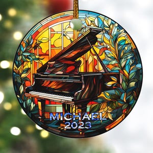 Music Ornament, Personalized Name Ornament, Piano Ornament, Music Teacher Ornament,Musicians Christmas Gift,Christmas Tree Piano 2024 DZNB09