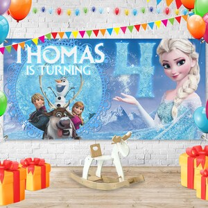 Custom Backdrop, Disney Frozen Party Decorations, Princess Elsa Birthday Banner, Personalize Birthday Gift for Girls, Disney Movie NGP022
