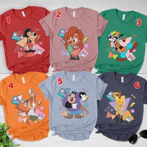Disney A Goofy Movie Characters Portrait Tee, Powerline,Max,Roxanne,Bobby Tee, Disneyland Family Trip Gift, Disney Trip 2025 NFYO07