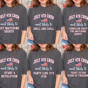 Custom 4th of July Most Likely To Shirts, Red White Blue Crew Matching Independence Day T-shirt NHRA02 bild 3