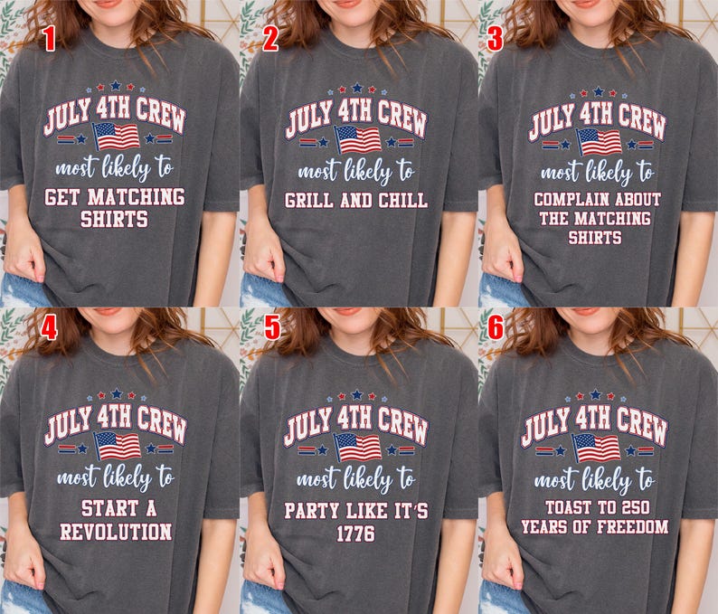Custom 4th of July Most Likely To Shirts, Red White Blue Crew Matching Independence Day T-shirt NHRA02 bild 3