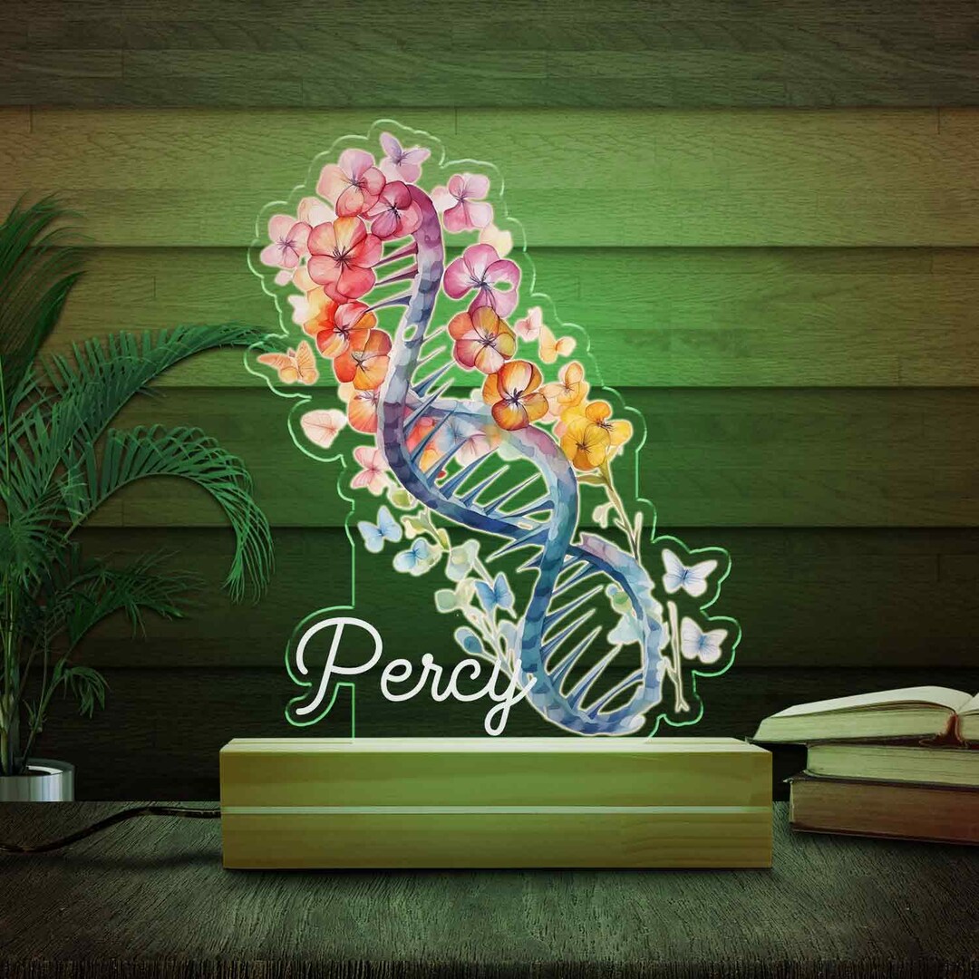 Personalized DNA Science Molecule Nightlight,custom Helix Pendant ...