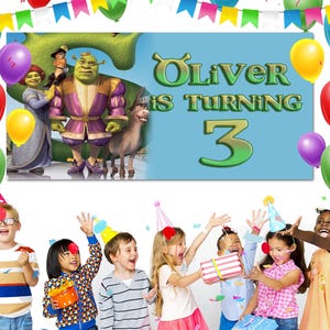 Disney Shrek Birthday Party, Shrek Party Banner, Shrek Birthday Backdrop, Shrek Decorations, Shrek Birthday Banner, Shrek Backdrop NFSQ25