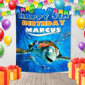 Finding Nemo Birthday Backdrop, Finding Nemo Birthday Party, Finding Nemo Party Decor, Finding Nemo Decoration, Finding Nemo Backdrop C1EF05