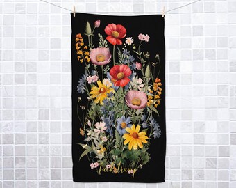 Subtle F*ck Trump Flower Hand Towel, Funny Political Home Decor, Lemon Kitchen Towel, Home Accessory Humor, Sarcastic Gift, FDT Towel D2HP32