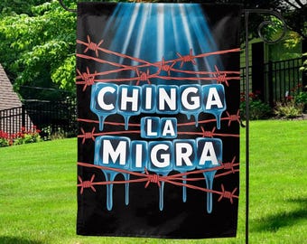 Chinga La Migra Fiesta Garden Flag, Anti ICE Flag, Fck ICE Flag Liberal Protest Sign, Fdt Anti Maga Republican Fck ICE, Mexican Pride G5LS08