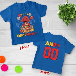 Clifford the Big Red Dog 2 Sides Shirt,Personalized Clifford Dog Family Birthday,Clifford Dog Birthday Party,Family Matching Tee JCNE13