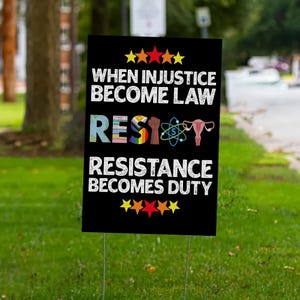 Resist Yard Sign - Resist Hate Lawn Sign,Anti-Trump Sign,Pro Women's Rights,Resist Racism,Resist Fascism Yard Sign with Metal H-Stake C1GH18