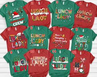 Lunch Lady Group Christmas Shirt, Merry Lunch Lady Crew Christmas Shirt, Lunch Lady Team Squad Tee, Cafeteria Team, Christmas Gift NEWL06