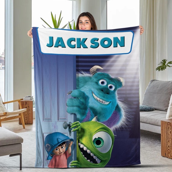 Cute Monster Inc Blanket Personalized Cartoon Blanket Baby Name Blanket Monster Inc Birthday Gift Movie Blanket christmas Blanket NEUV39 Etsy