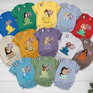 Disney Princess Shirt, Disney Princess Birthday Shirt, Watercolor Disney Princess T-Shirt, Princess Tee, Ariel, Tinkerbell D1HC14