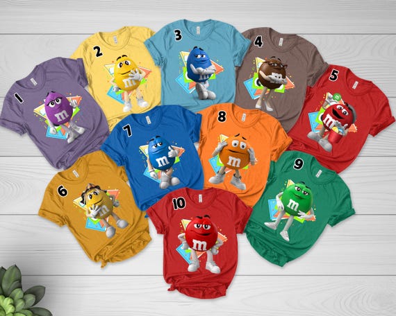 Adult Unisex M&M's Face Chocolate Halloween Costume T-Shirt – Short Sleeve, Graphic Print