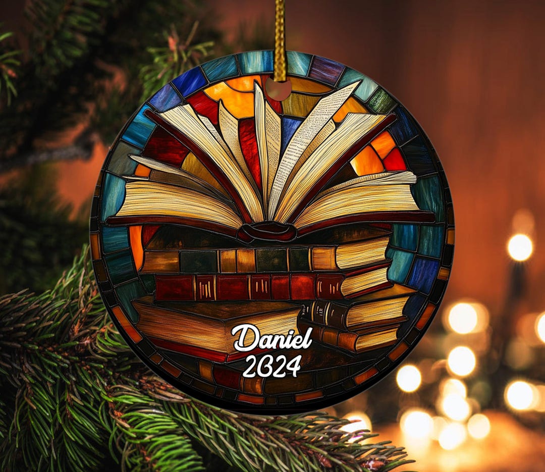Custom Bookcase Ornament - Personalized Gift for Book Lovers, Unique ...