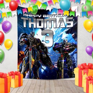 Transformers Birthday Party Backdrop,Transformers Birthday Banner,Custom Transformers Backdrop,Transformers Kids Birthday Decor D2F114