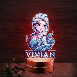 Frozen Elsa Night Light/Frozen Personalized Gift/16 Color LED Kids Room Night Light Lamp/Nursery Decor/Kid Room Decor/Frozen Gift C1FR24