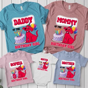 Clifford the Big Red Dog Shirt, Personalized Clifford Dog Family Birthday Shirt, Clifford Dog Birthday Party Shirt, Family Matching Shirt