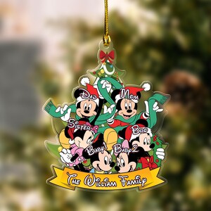 Personalized Family Christmas Ornament, Disney&#39;s Family Ornament, Christmas Mickey And Minnie Ornament,Christmas Family Matching Gift VN5318