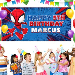 Spidey and his Amazing Friends Backdrop Birthday, Spiderman Banner, Spidey Birthday Party, Dessert Table Backdrop C1EF04
