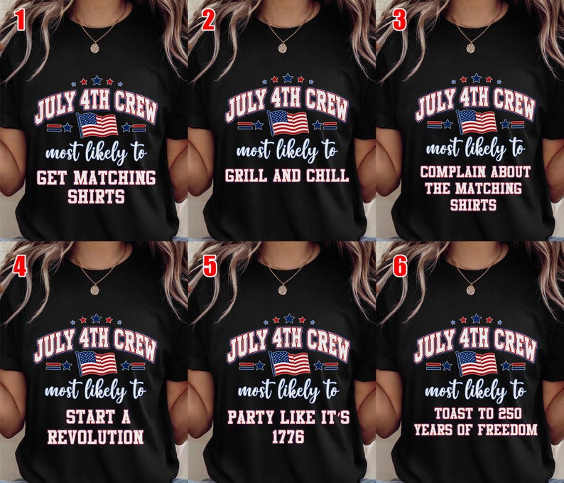 Custom 4th of July Most Likely To Shirts, Red White Blue Crew Matching Independence Day T-shirt NHRA02 bild 6