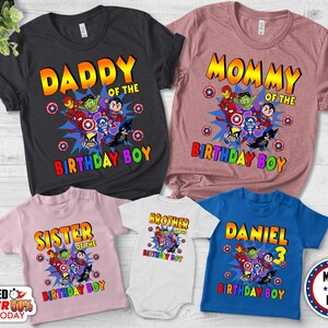 Avengers Matching Family Shirt, Superhero Birthday Party, Birthday Superhero, Superhero Family Shirt, Superhero Custom Name Age Shirt NETA38