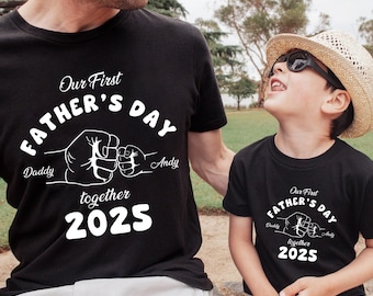 Personalized Father's Day Shirt, Our First Father's Day, Custom Father's Day Matching Shirt, Father's Day Gift, 1st Fathers Day D2HK12