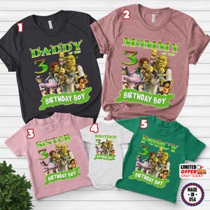Disney Shrek Birthday Shirt, Custom Personalized Green Ogre Shirt, Birthday Tee, Birthday Gift for Son & Daughter, Shrek Party Shirt NET519
