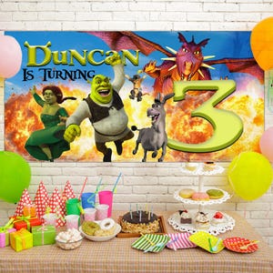 Shrek Birthday Party, Shrek Party Banner, Shrek Birthday Backdrop, Shrek Decorations, Shrek Birthday, Birthday Banner, Shrek Backdrop C1FQ02
