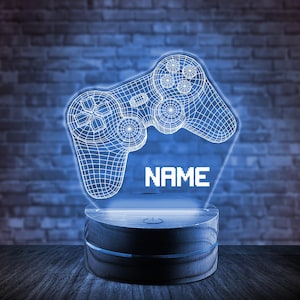 Customizable Game Controller 3D LED Night Light, Personalized Gaming Night Light, Video Game Controller, Nursery Lamp, Bedroom Decor JCJL29