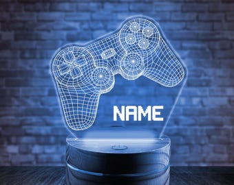 Customizable Game Controller 3D LED Night Light, Personalized Gaming Night Light, Video Game Controller, Nursery Lamp, Bedroom Decor JCJL29
