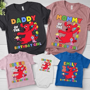 Clifford the Big Red Dog Shirt, Personalized Clifford Dog Family Birthday Shirt, Clifford Dog Birthday Party Shirt, Family Matching Shirt