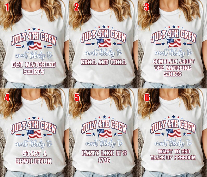 Custom 4th of July Most Likely To Shirts, Red White Blue Crew Matching Independence Day T-shirt NHRA02 bild 5