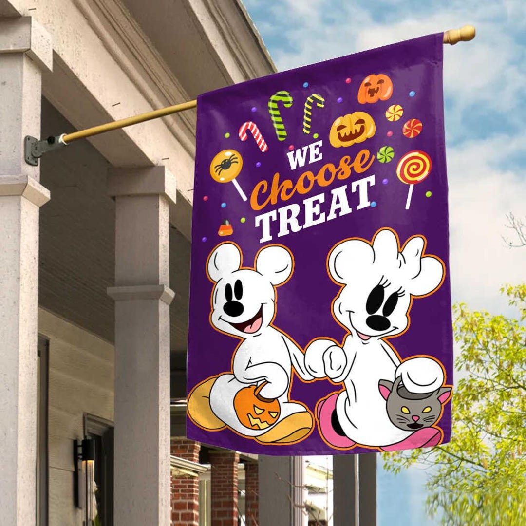 Disney Halloween Flag, Mickey Mouse Halloween Garden Flag or House Flag ...