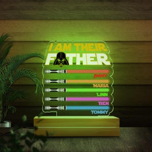 I Am Their Father, Personalized Gifts for Dad, Custom Gift for Husband from Kids, Lightsaber Sign, Birthday Gift C1FR22