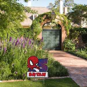 Spidey and friends birthday party cutouts, decorations, centerpieces, lawn signs, yard card, yard sign C1HP05