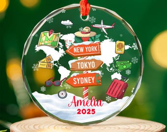 Personalized Travel Ornament: Custom Destination Keepsake NGWW14